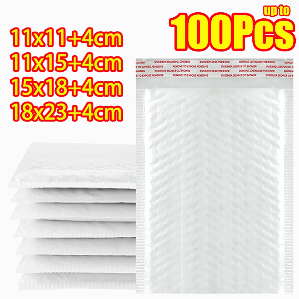 1-100Pcs Pearlescent Film Waterproof Bubble Bag White Packaging Express Bag for Packaging Self Seal Shipping Bag Bubble Padding