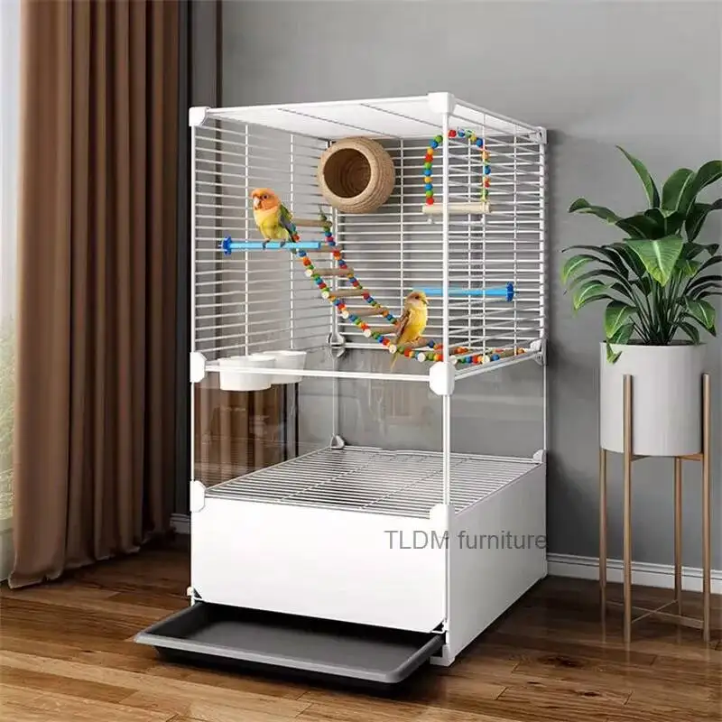 

Простая клетка для птиц из кованого железа, большая клетка для попугая, роскошная вилла, птичий домик, брызгозащищенная клетка для птиц, профессиональные домашние аксессуары для птиц
