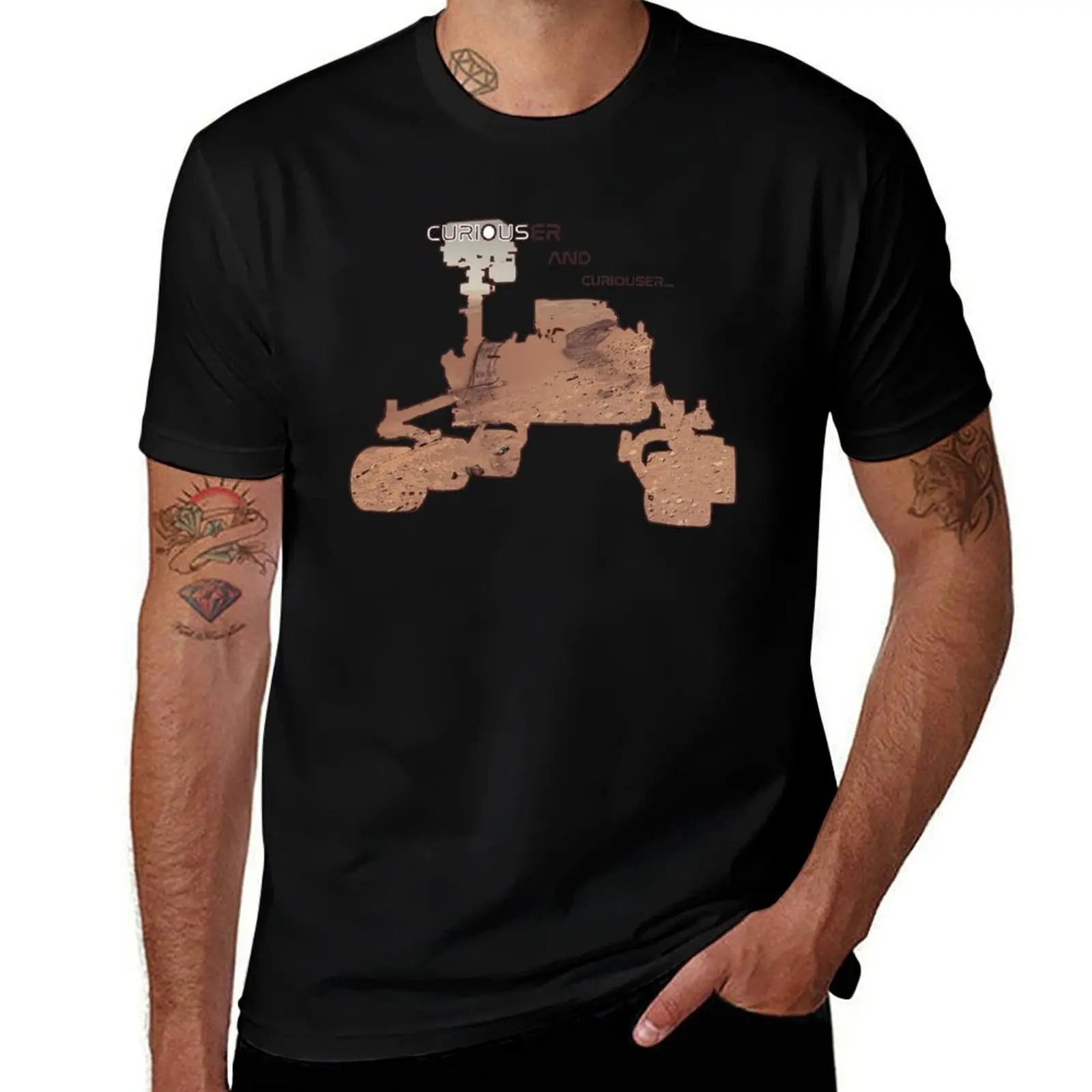 Curiosity Rover T-Shirt Big and Tall Crew Neck Tee