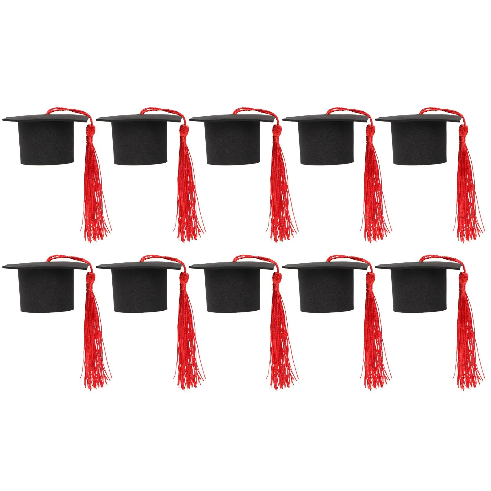 

10 Pcs Bachelor's Hat Decoration Mini Graduation Cap Gifts Happy Birthday Decorations Cake Topper Hats Doctor's Bride
