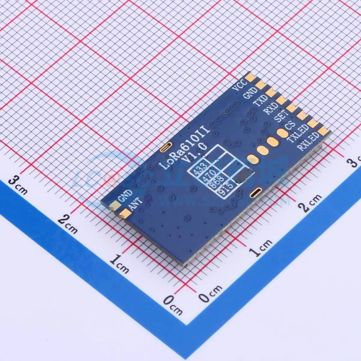 2pcs LORA610II-915MHz SMD 29.9x16.1mm 160mW TTL LoRa LoRa RF Transceiver Module for Smart Home System