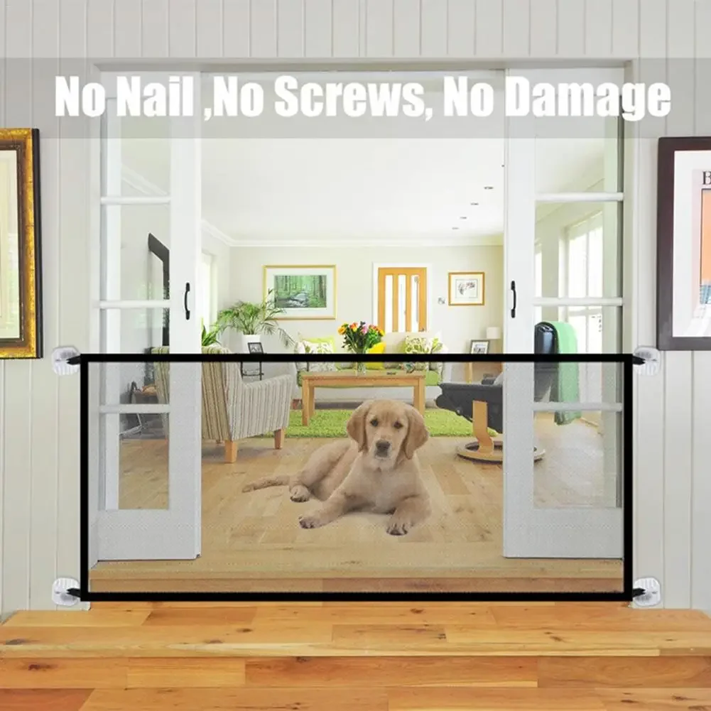 

New Pet Barrier Fences Portable Folding Breathable Mesh Dog Gate Pet Separation Guard Isolated Fence Dogs Baby Safety Fence