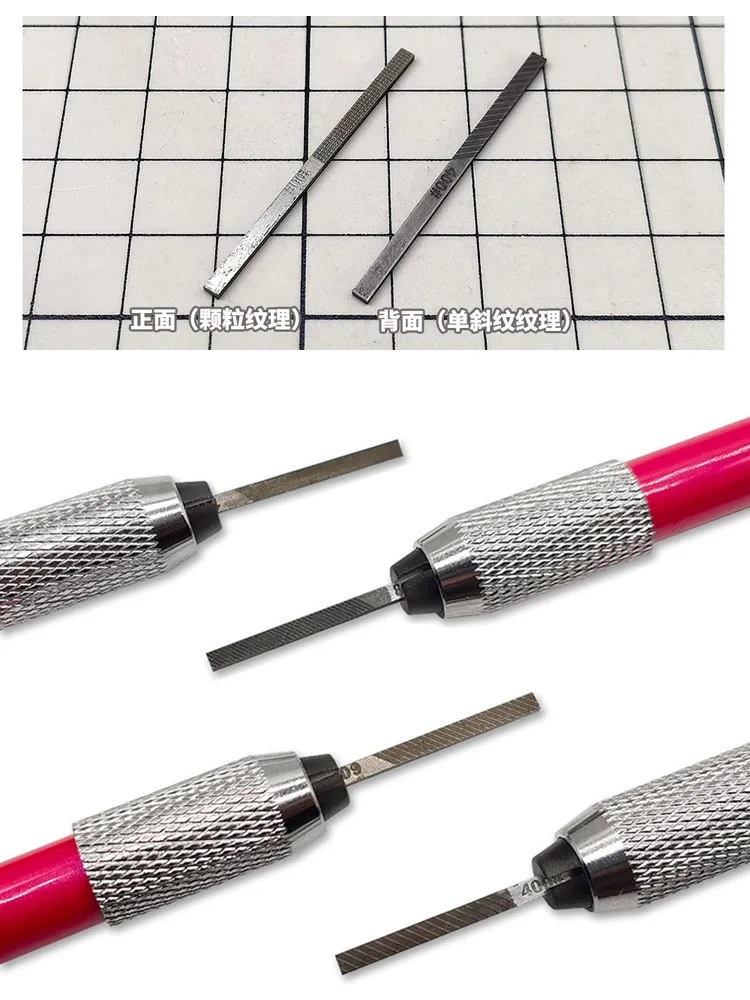 MOSHI Model Narrow File 2mm width Double-sided use High heat treatment Wear-resistant and robust 4 grain sizes
