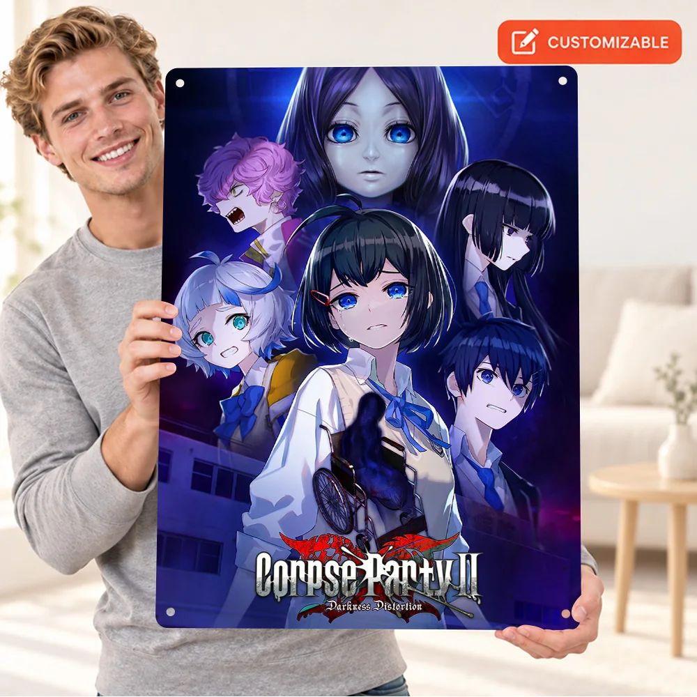 Corpse Party II Darkness Distortion Printed Poster Customized Aluminum Metal Sign Anime Illustration Wall Art For Home Office