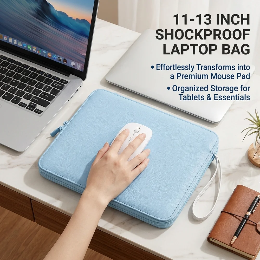 

11 13 Inch Shockproof Laptop Bag for iPad Pro Air Macbook Case Multi-pocket Storage Handbag Travel Office Notebook Sleeve Cover