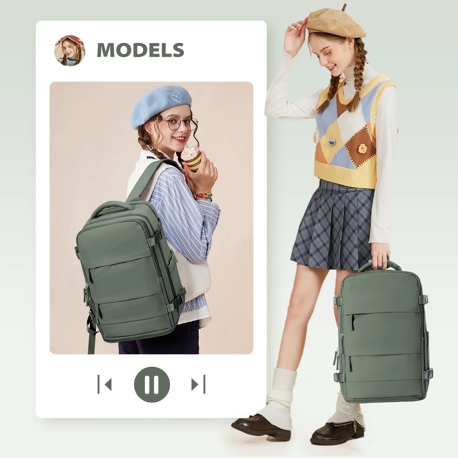 Customizable Cabin Airplane Travel Backpack Anti Theft Backpack 15.6inch Portable Backpack Notebook Bag