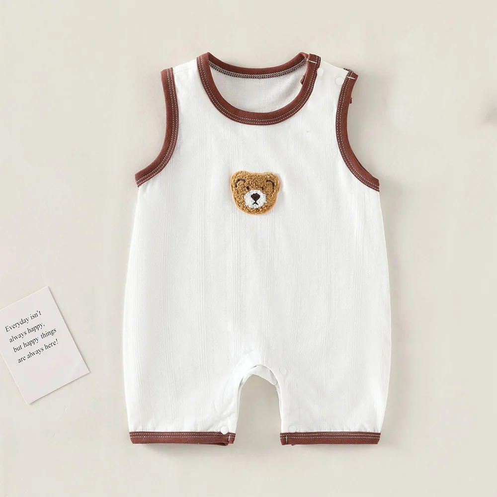 Baby Summer Romper Sleeveless Cotton Thin Type Newborn Clothes Anti-Mosquito Unisex Baby Jumpsuit For Boys Girls