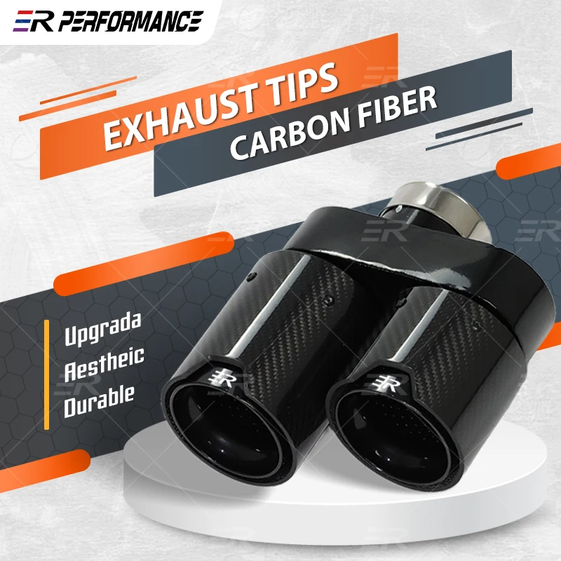 1 PCS Genuine Double Exhaust Tip Universal Car Accessories Black Carbon Fiber Tail Pipe Cars Tools Muffler For BMW G20