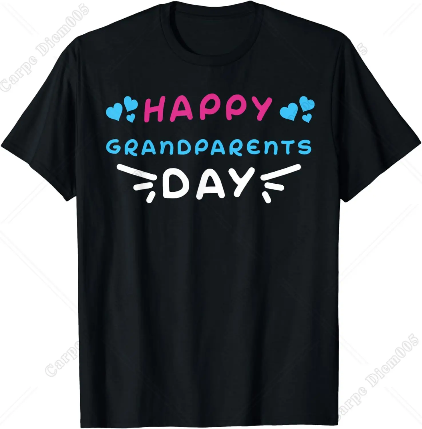 Happy Grandparents Day T-shirt T-Shirt for Men Women Cotton Short Sleeve Graphic T Shirts Easy To Wear and Match