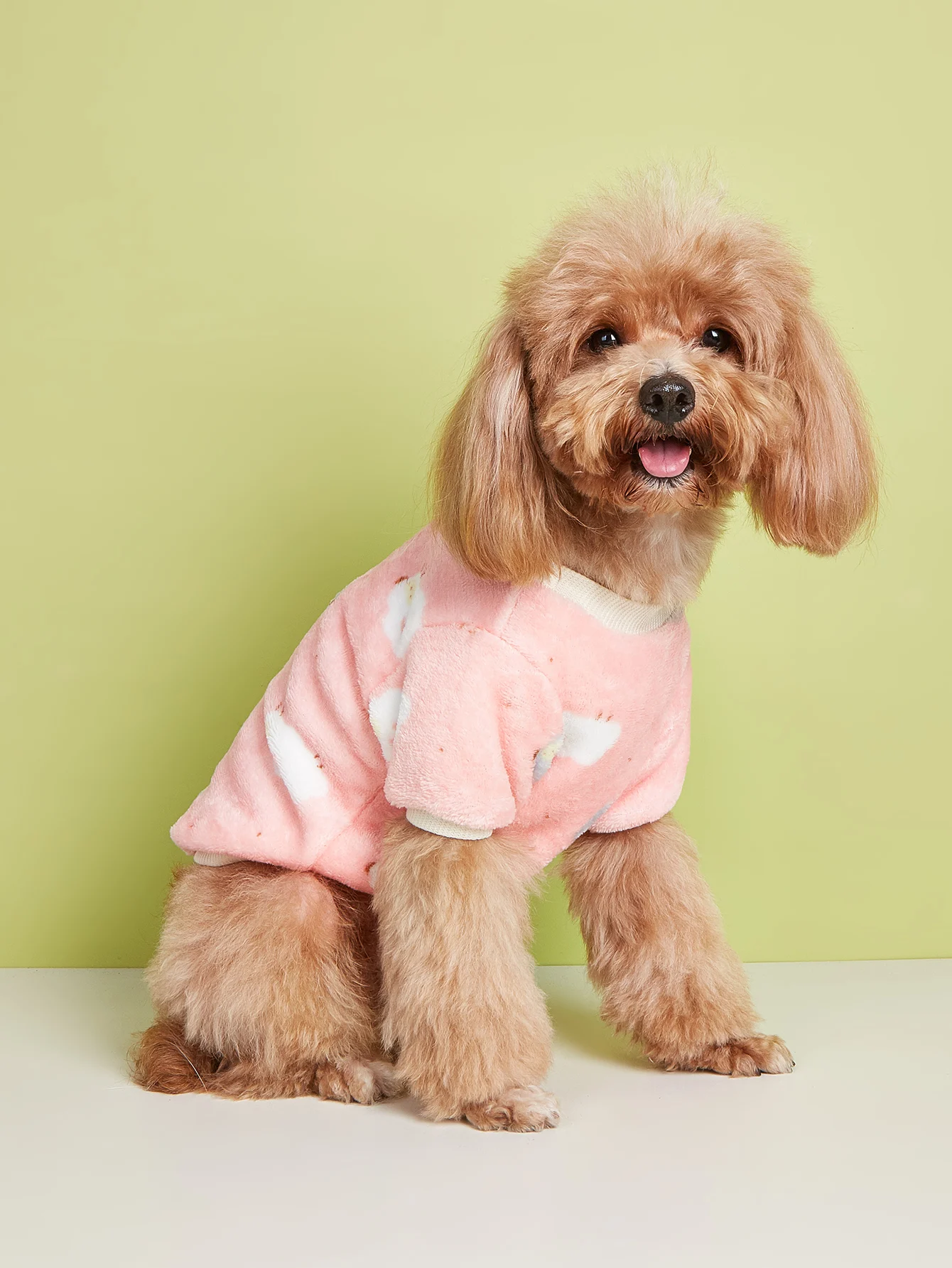 Pet clothes dog cat flannel sweatshirt lamb pattern fashionable, simple and generous