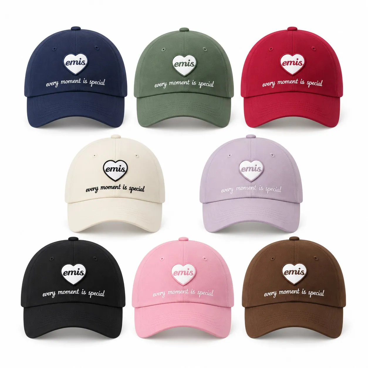 emis Baseball Cap Heart Soft Top Peaked Cap Retro All-match Sun Hat Unisex Daily Outdoor Sports Travel Wear Casual Hats