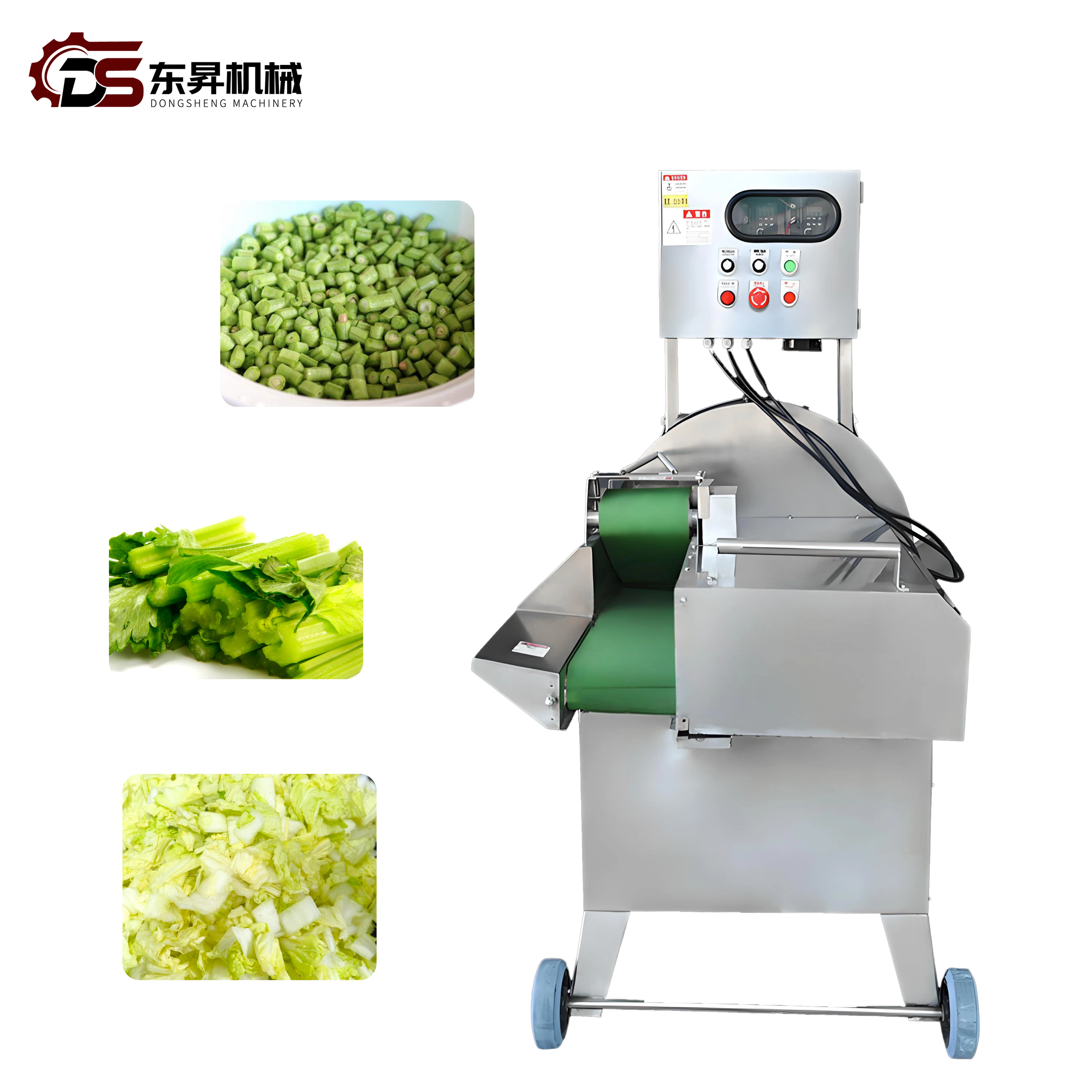 Dual-Inverter Vegetable Cutting Machine Automatic Industrial Commercial Vegetable Cutter For Onion Cabbage Beans Leafy Greens