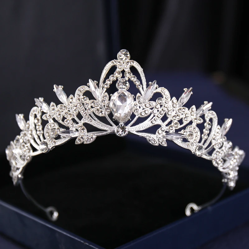 Silver Color Crysta Crowns And Tiaras Baroque Vintage Crown Tiara For Women Bride Pageant Prom Diadem Wedding Hair Accessories image 6