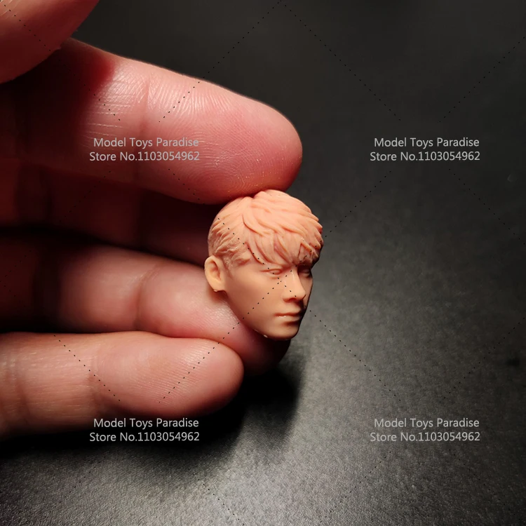 Unpainted White Model Head 1/12 Men Soldier The Lost Tomb Zhang Qiling Wu Xie Head Sculpt Fit 6inch Action Figure Body