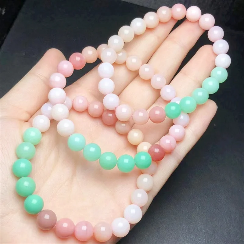 

Natural Pink Opal Bracelet Crystal Reiki Healing Stone Fashion Fengshui Jewelry Gift For Women 1pcs 8.5MM