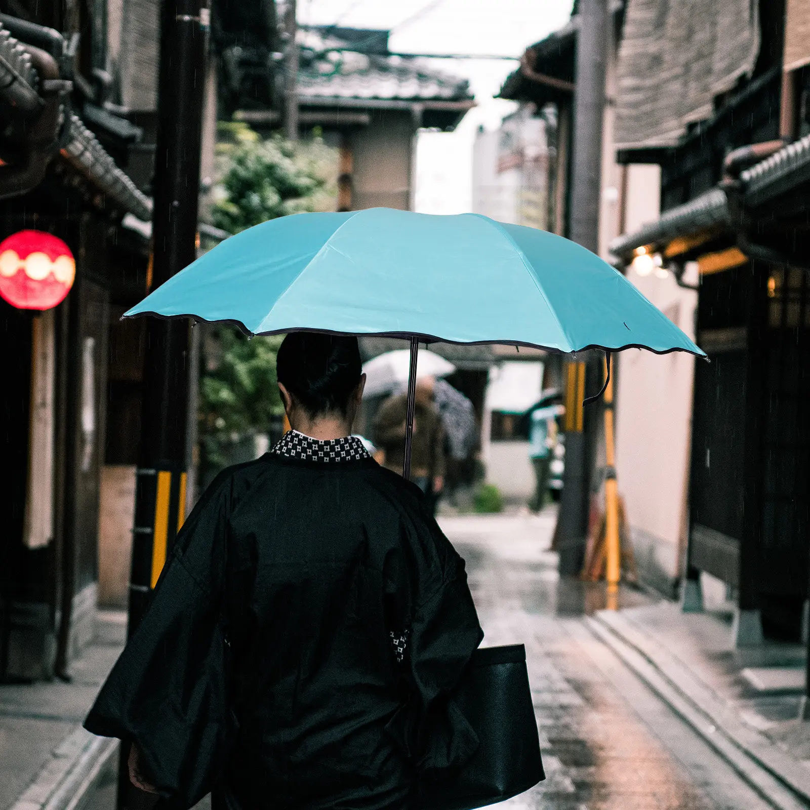 Foldable Color Changing Compact Umbrella Mint Green Uv Protection Windproof Travel Rain Portable Stylish Small Parasol