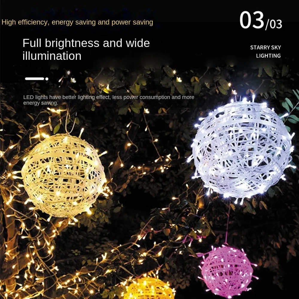 New Year 20CM Hanging Light LED Light Multiple Colors Rattan Ball Fairy Light String Tree