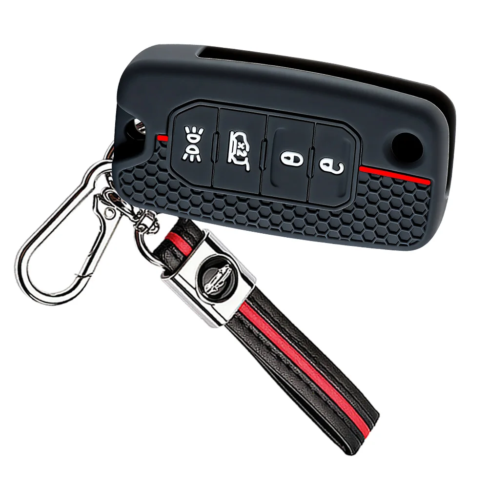 High Quality Silicone Car Key Case for Jeep Cherokee Compass Renegade Grand Commander for Dodge Journey Challenger Jcuv Charger
