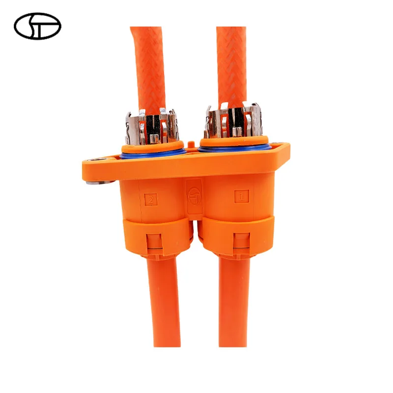 New energy electric vehicle  two core through-hole connection  current 150A-250A Waterproof
