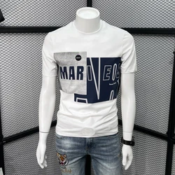 Fashion O-Neck Korean Printed Short Sleeve Letter T-Shirts Men's Clothing 2024 Summer New Loose Casual Tops All-match Tee Shirt