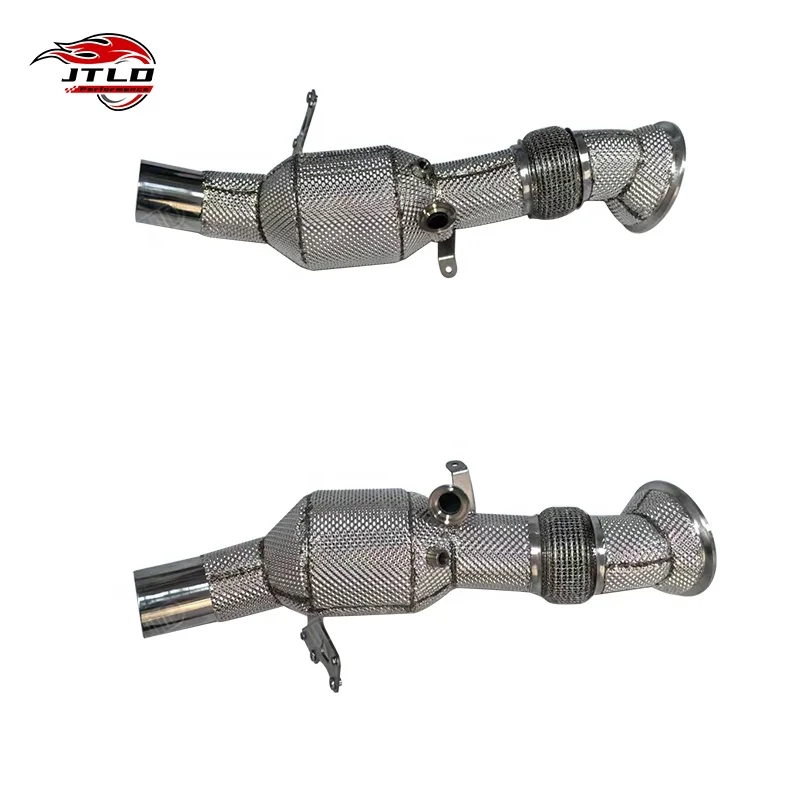 JTLD Heat Insulated Downpipe For Ferrari 296 GTB 3.0L V6 Hybrid Twin Turbo F163 Engine High Flow Stainless Steel Exhaust