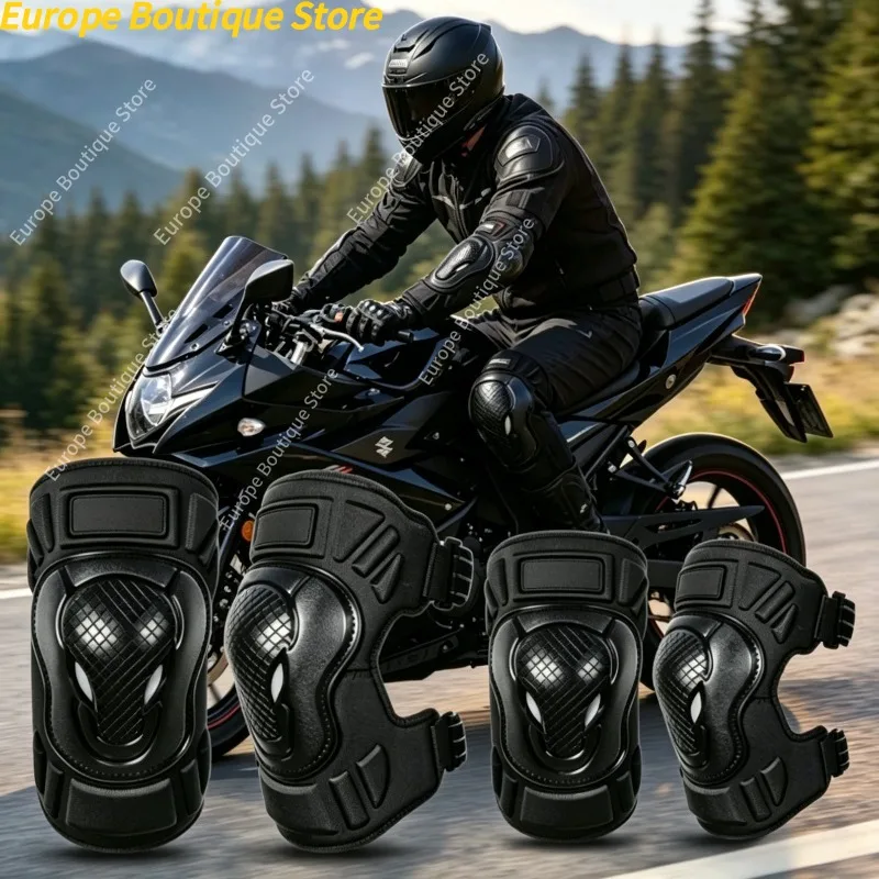 

Anti Fall 4Pcs 4 Seasons Motorcycle Armor Set Knee Elbow Pads Riding Protective Gear For Men Women Motorbike