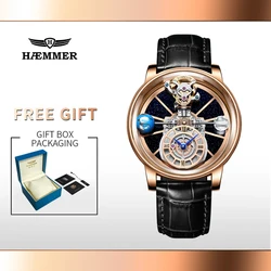 2024 HAEMMER Men's Watch Top Brand Luxury Fashion Leisure Business Quartz Watch Astronomy Waterproof Watch Relogio Masculino+Box