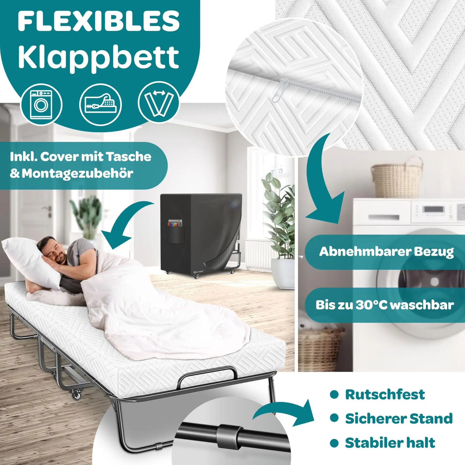 Folding bed Single Metal frame Thickened memory cotton mattress Portable adult guest B & B spare