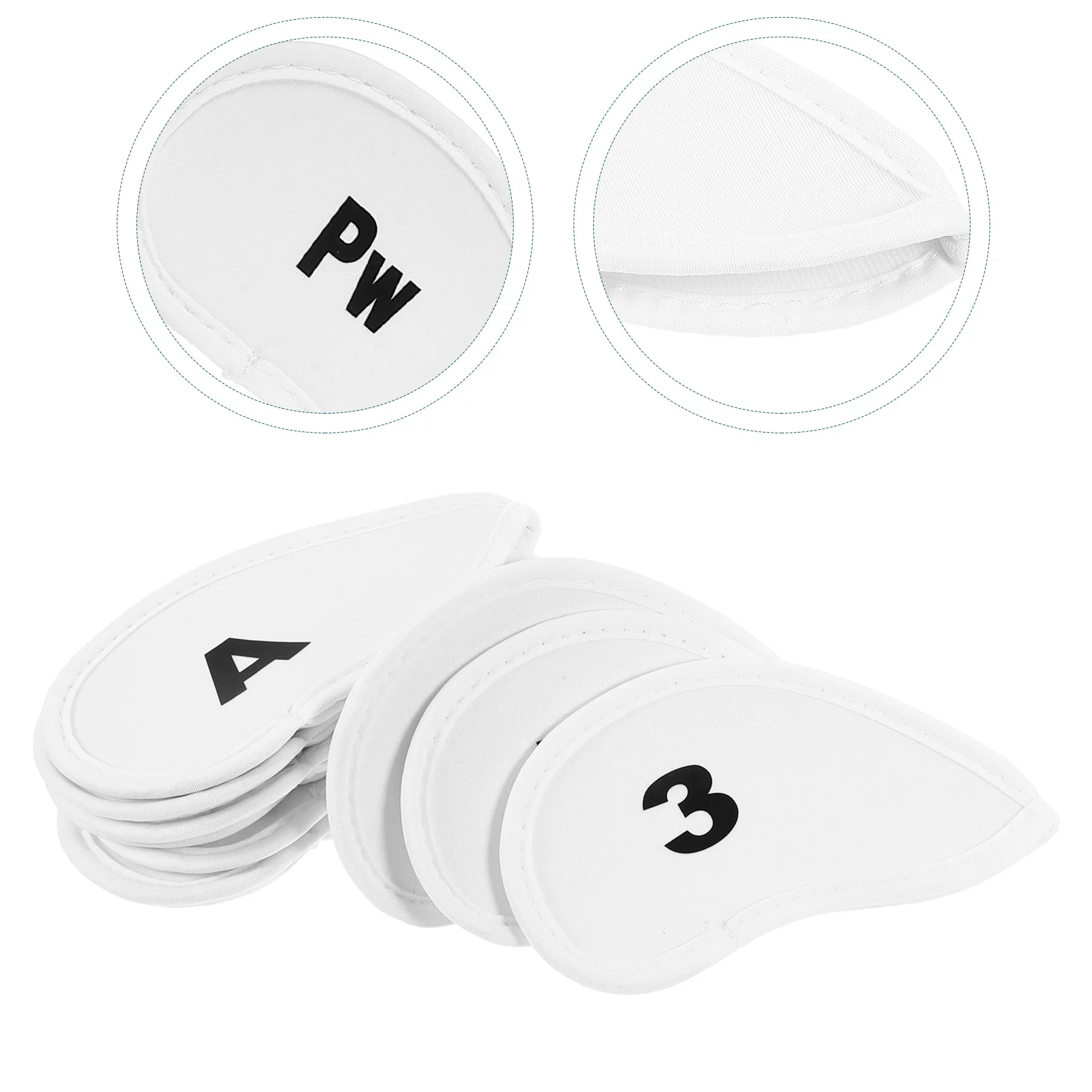 

10pcs Golf Head Covers Protective Anti-Wear Cloth Club Sleeves Number Pattern Design Breathable Lightweight Portable Putter