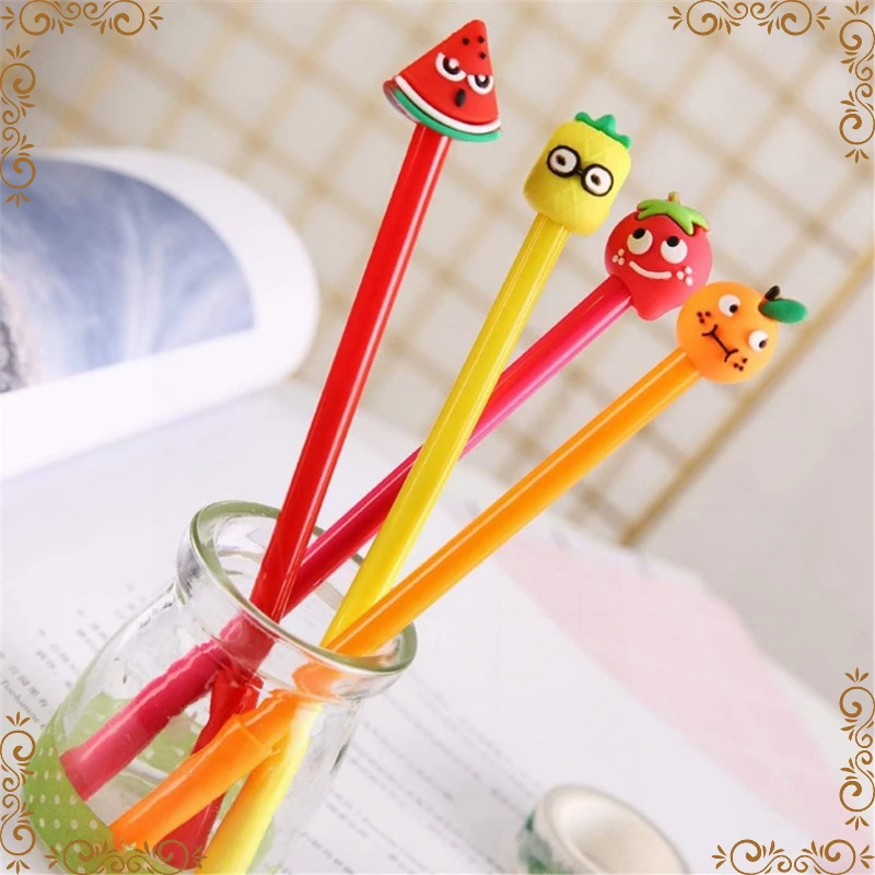 Imagem -04 - Lollipop Gel Canetas para Estudantes Canetas Criativas dos Desenhos Animados Cute Fruit Material de Escritório Artigos de Papelaria 36 Pcs Novidade