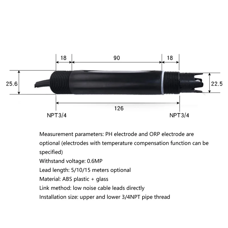 Industrial Online PH Meter Controller Detection Test Instrument PH Meter Sensor Electrode ORP Acidity Meter PH Probe