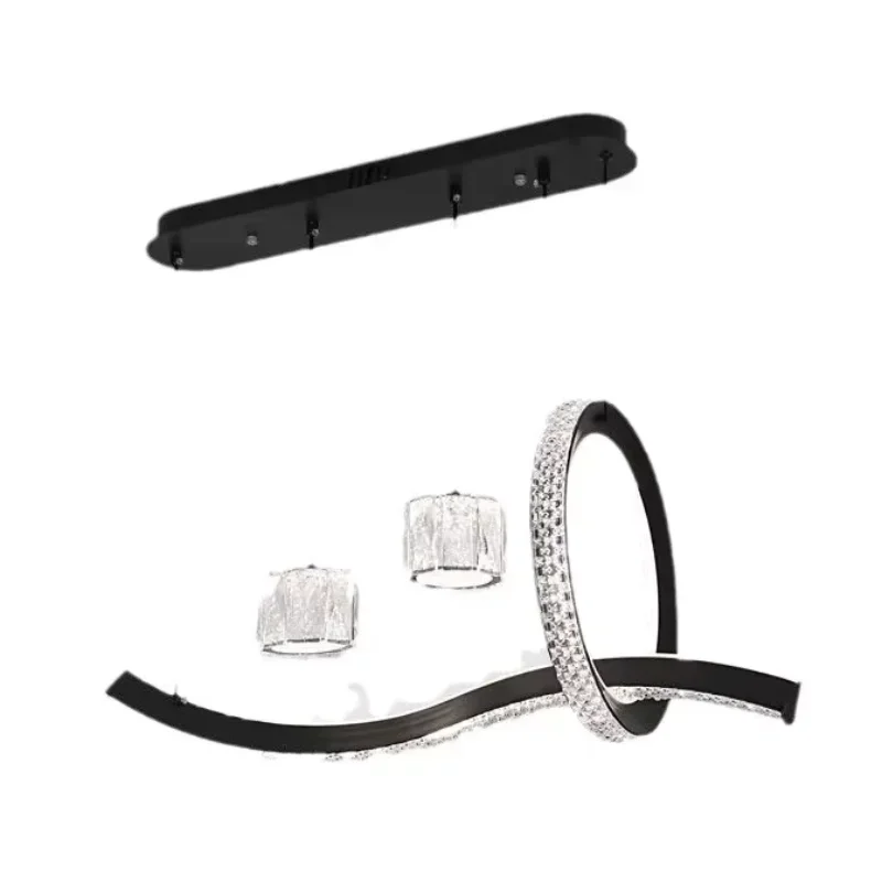 

Modern Minimalist Long Strip Light Chandelier Luxury Hanging Lamp for Restaurant Bar Living Room Stylish Light Fixture