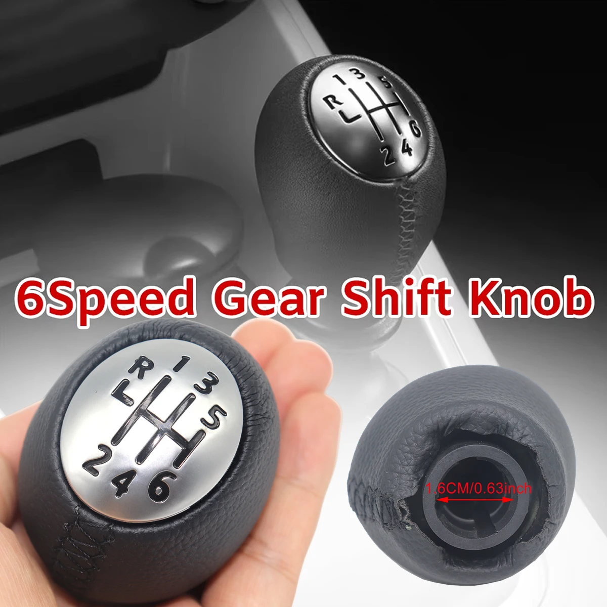 6 Speed Gear Shift Knob Leather Gearstick For Renault Duster Dacia Nissan Terrano Laguna Megane CC Nissan Interstar Accessories