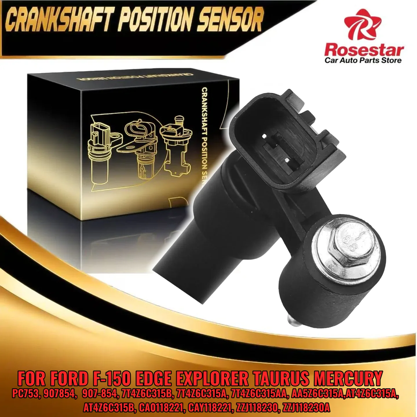 

7T4Z6C315B Engine Crankshaft Position Sensor fits Ford F-150 Explorer Mustang Lincoln MKT 7T4Z6C315A AA5Z6C315A