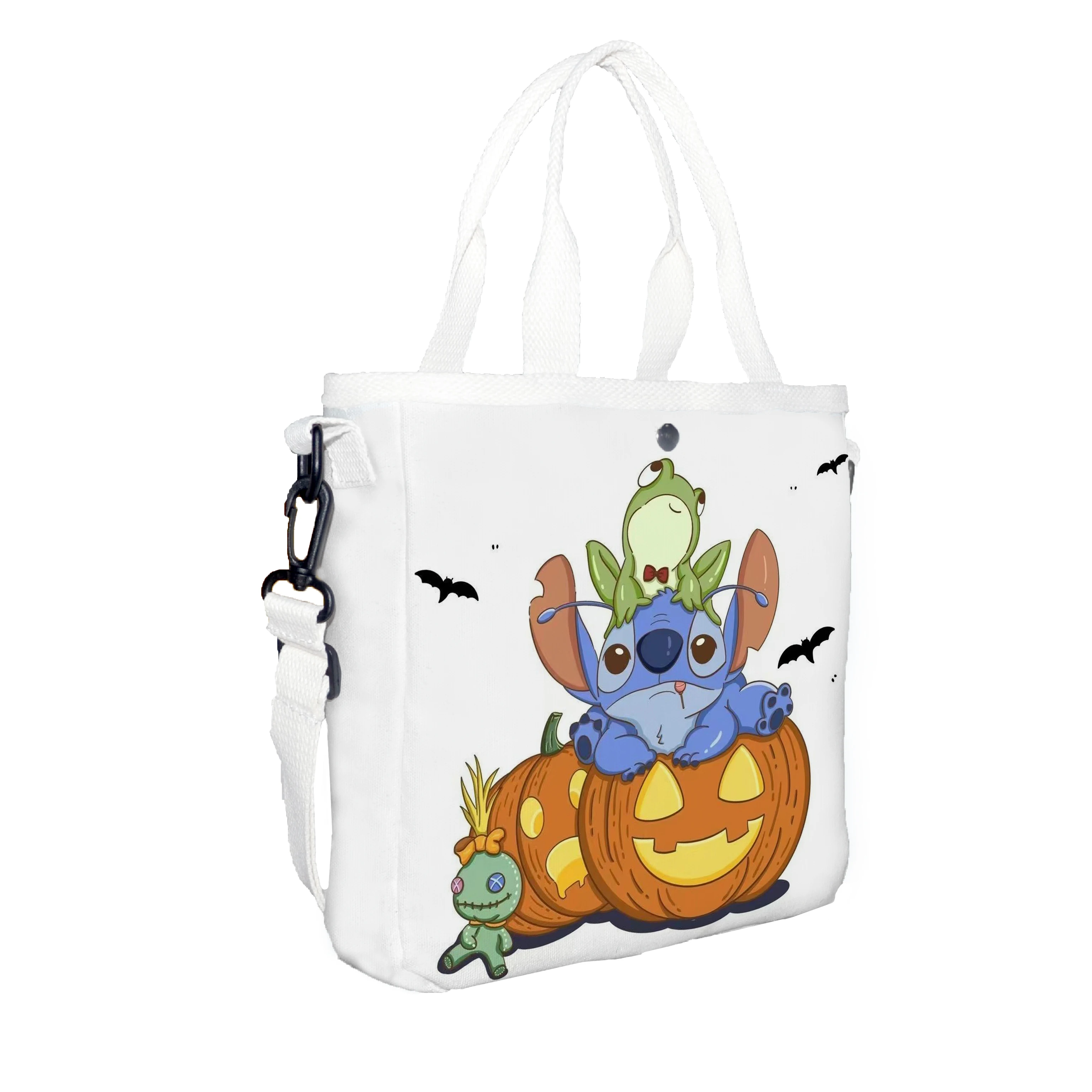 1pc pumpkin Stitch printed shoulder bag, Halloween candy bag, suitable for casual commuting daily use