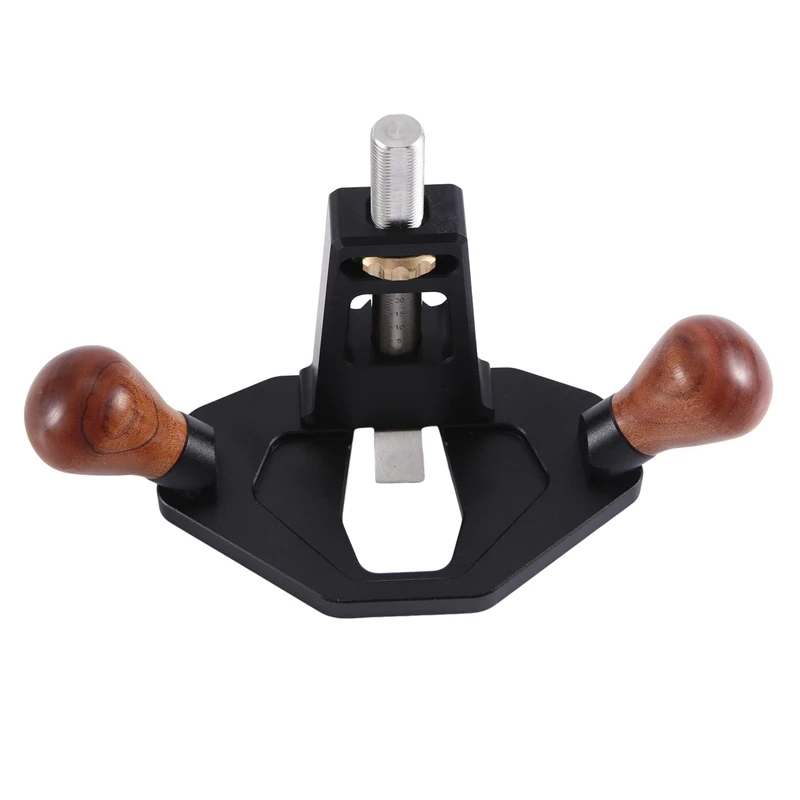 Router Plane With Adjustment Knob Woodworking Handheld Bottom Cleaning Manual Slotting Edge Trimming Flat Planer Black