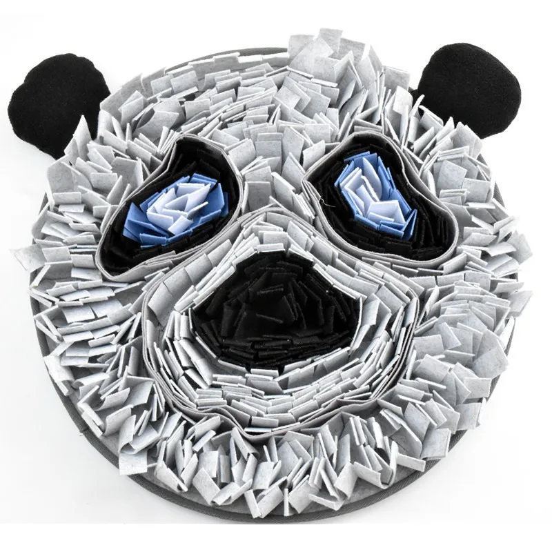 

Dog Snuffle Mat Bear Head Nose Work Pad Smiley Face Puzzle Toy Interactive Feeding Training Stress Relief Hide Food Play For Pet