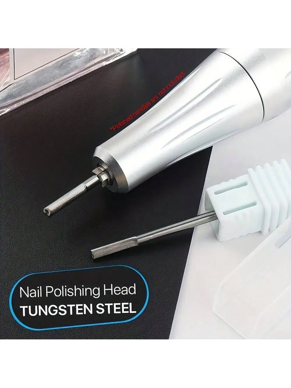 مجموعة لقمة مثقاب الأظافر مكونة من قطعة واحدة - نتوءات قاطعة المطحنة من كربيد التنغستن للأظافر والباديكير الكهربائية، أداة تلميع البشرة عديمة الرائحة