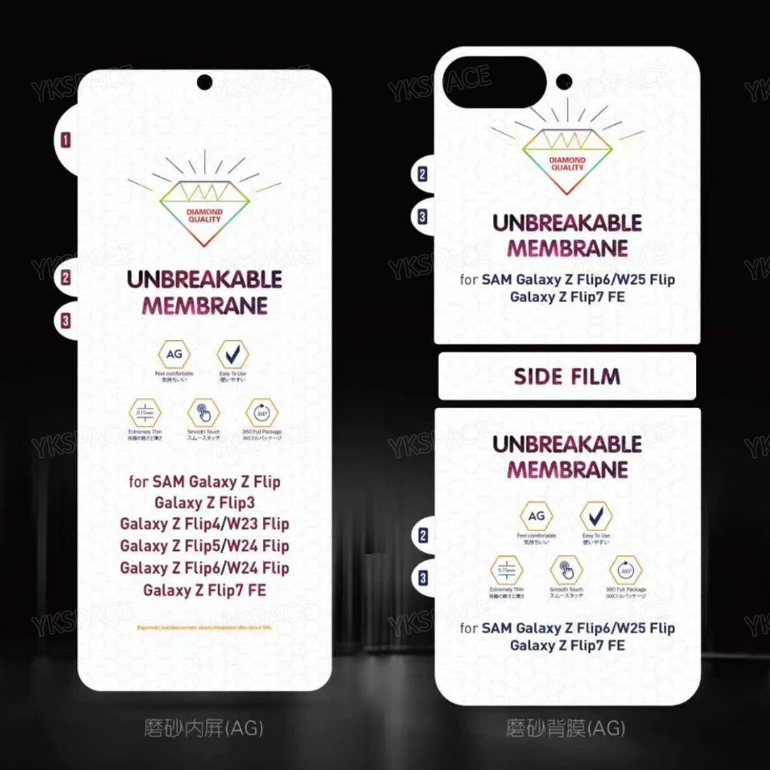 Vorder- und Rückseite Mattierte Hydrogel-Folie für Samsung Galaxy Z Flip 8 7 FE 6 5 4 3 HD Klare Weiche Displayschutzfolie Anti-Fingerabdruck – Detail 4