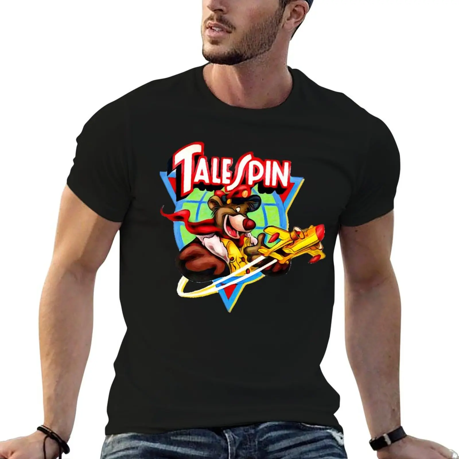 Camiseta con logo de Talespin, Baloo, camisetas para hombre, camiseta divertida de algodón, paquete de camisetas