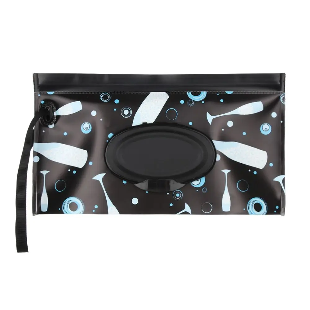 

Useful 1Pcs Refillable Cartoon Baby Stroller Accessory Snap-Strap Wipes Holder Case Tissue Box Wet Wipe Pouch Wet Wipe Bag