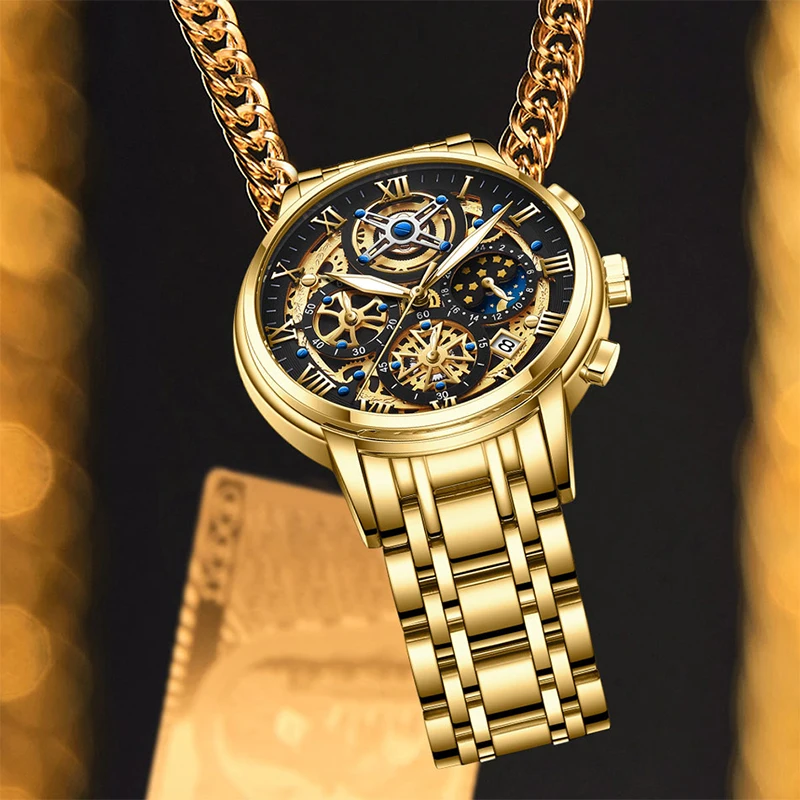 LIGE-reloj analógico de acero inoxidable para hombre, accesorio de pulsera de cuarzo resistente al agua con cronógrafo, complemento Masculino deportivo de marca de lujo con diseño Original