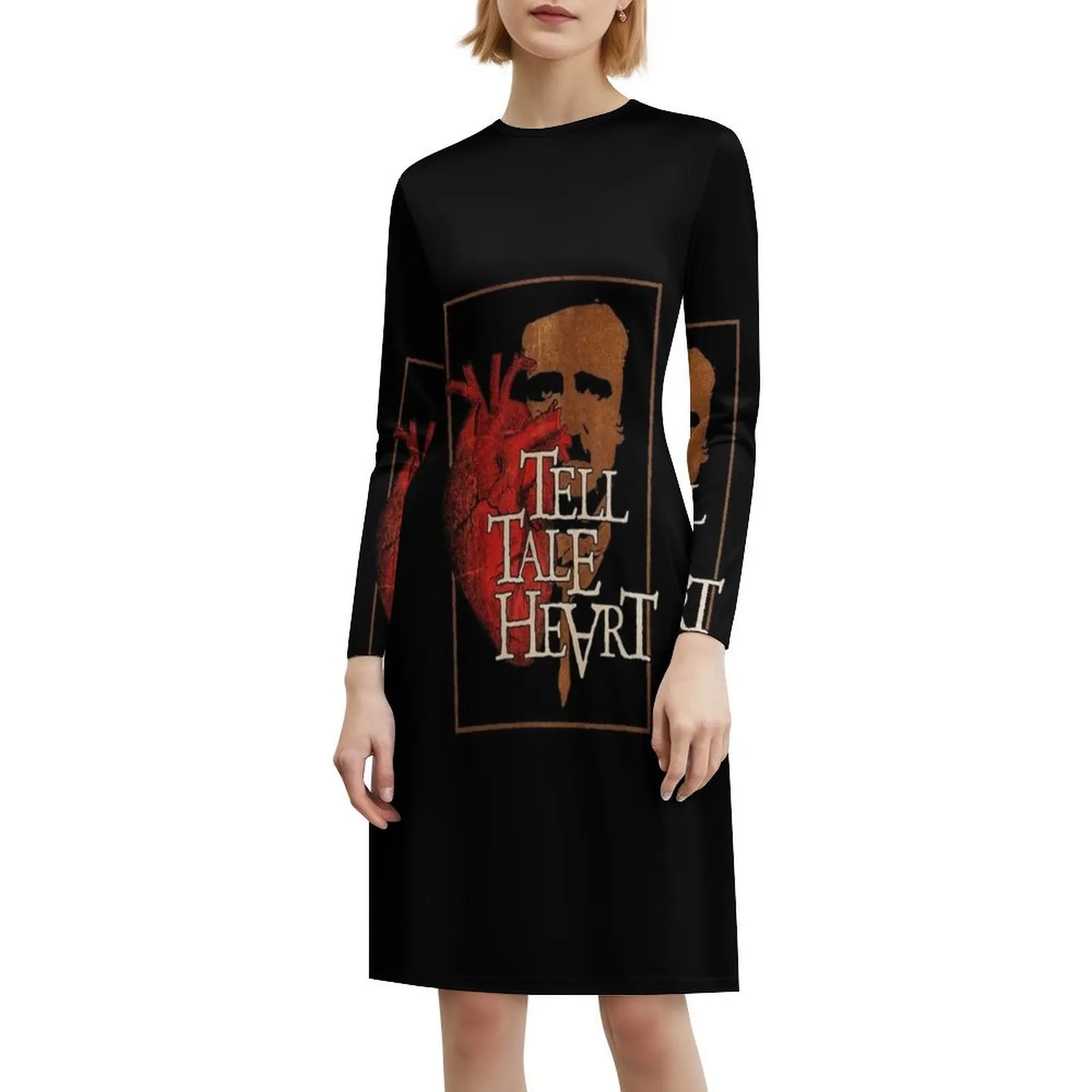 فستان Poe Tell Tale Heart بتصميم قوطي للهالوين بتصميم كوري للنساء فستان كاجوال أنيق للحفلات أو اليومية #6