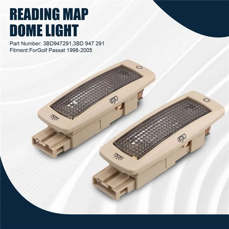 A30F-2PCS Rear Reading Map Dome Light Ceiling Lamp For VW Golf Passat 1998-2005 Beetle Bora 3BD947291