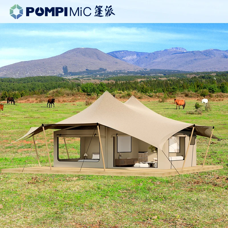 Field Campsite Special-shaped Oxford Canopy Shade Rain-proof Three-tier Camouflage Wild Luxury Summer Tent Hotel Shelter Shed