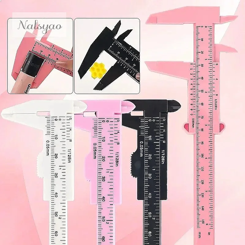 80mm Portable Plastic Eyebrow Measuring Vernier Caliper Tattoo Microblading Ruler Permanent Makeup