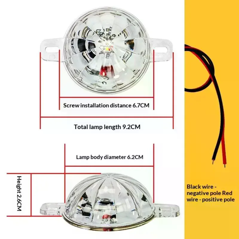 DC 12-80V 8W LED Strobe Light Anti-Collision: Undercarriage Waterproof Auxiliary Brake Fog Lamp Moto ATVs Boats