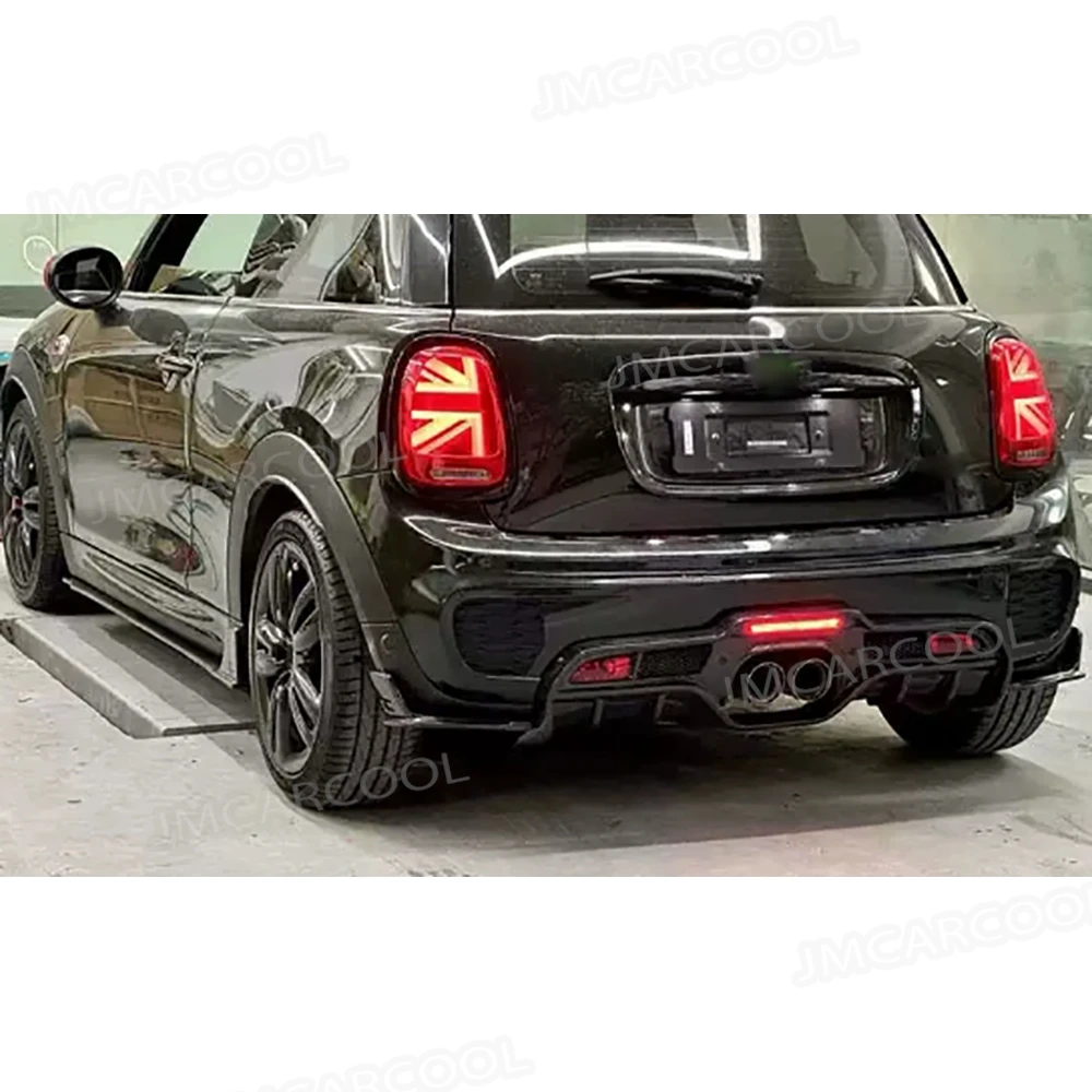 Real Carbon Fiber Rear Lip Diffuser Splitters Body Kits For BMW Mini Cooper F55 F56 JCW Car Rear Bumper Diffuser Lip Spoiler FRP