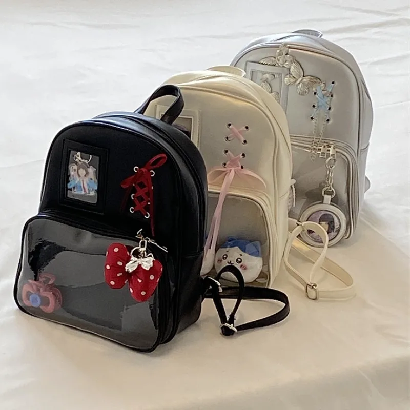 Cute Ita Bag Mochila Sweet Cute Bandage Mochilas Mujer 2025 New Transparent Backpack Youth Casual Women School Bags