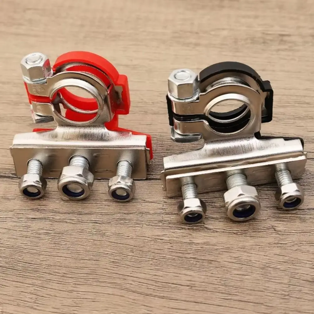 2PCS Iron Nickel-plated Lithium Battery Terminal Block Anti-Corrosion Universal Battery Storage Terminal Connector